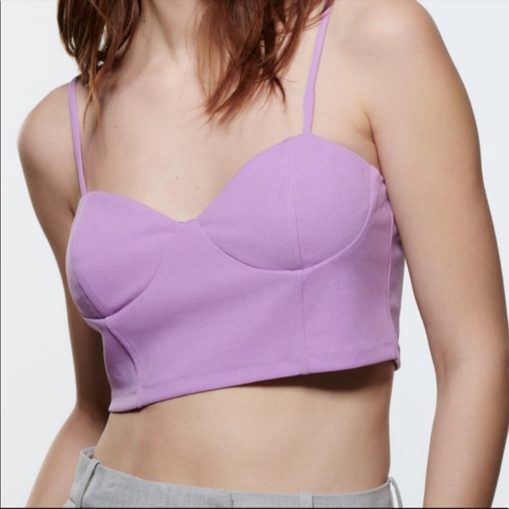 New! Zara Lilac Crop Top